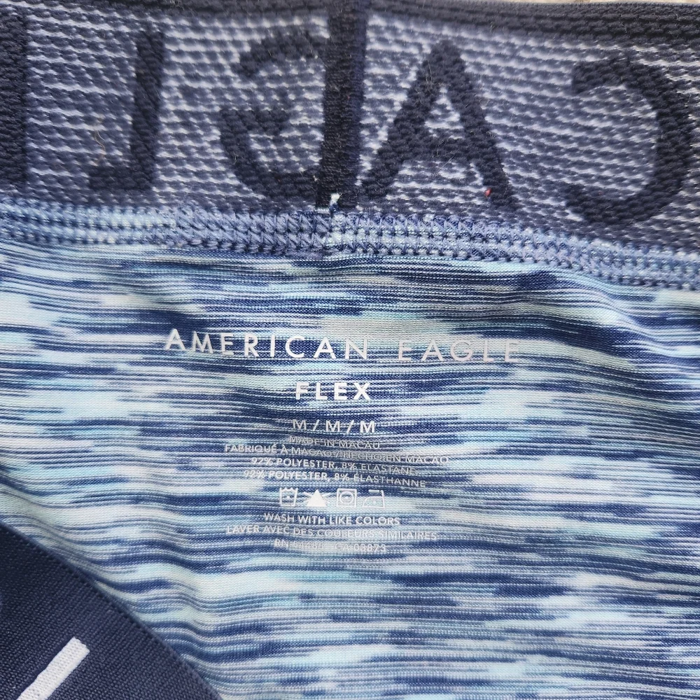 Men's AMERICAN EAGLE Blue Space Dye FLEX Boxer Briefs Medium